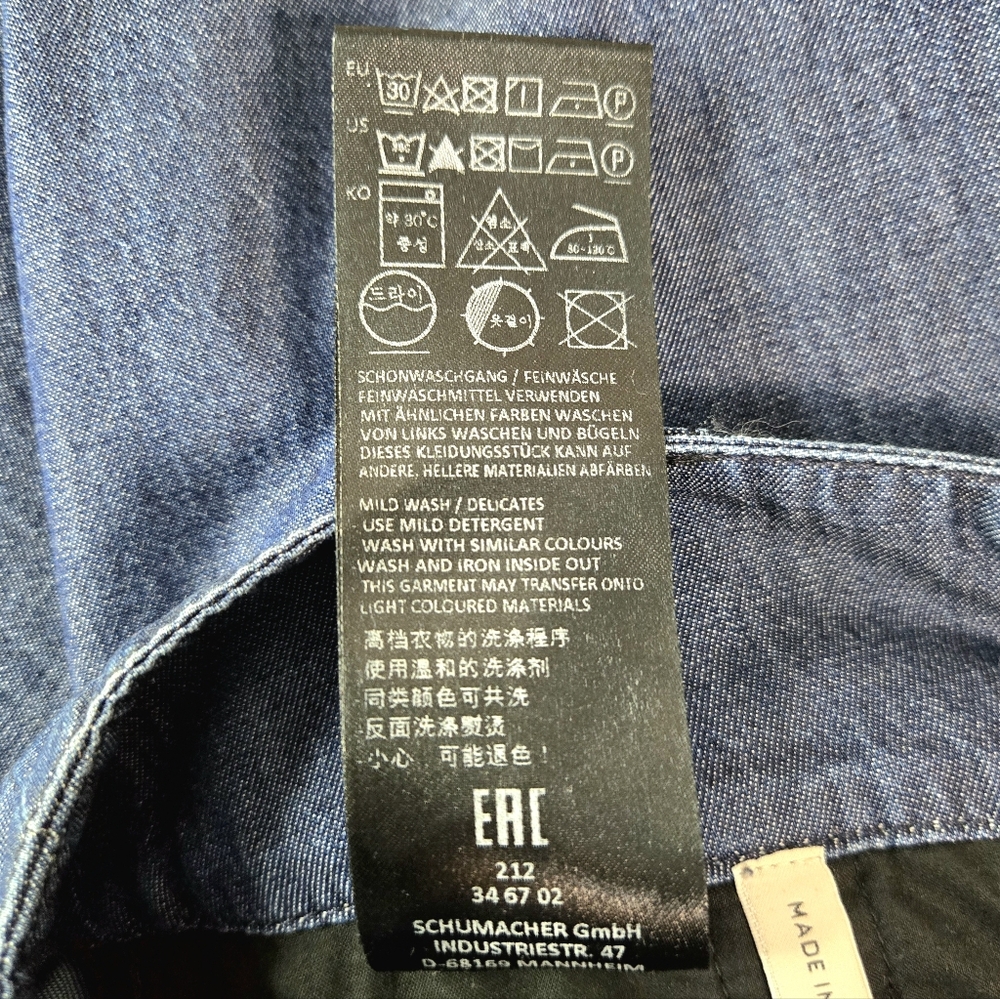 Dorothee Schumacher Wide-Leg High Waist Chambray Jeans/Pants, Size 5 (12) ~ EUC - Picture 14 of 16